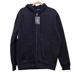 Blue Ice Full Zip Hoodie Mens Large Black Fleece Lined Casual Athleisure Basic